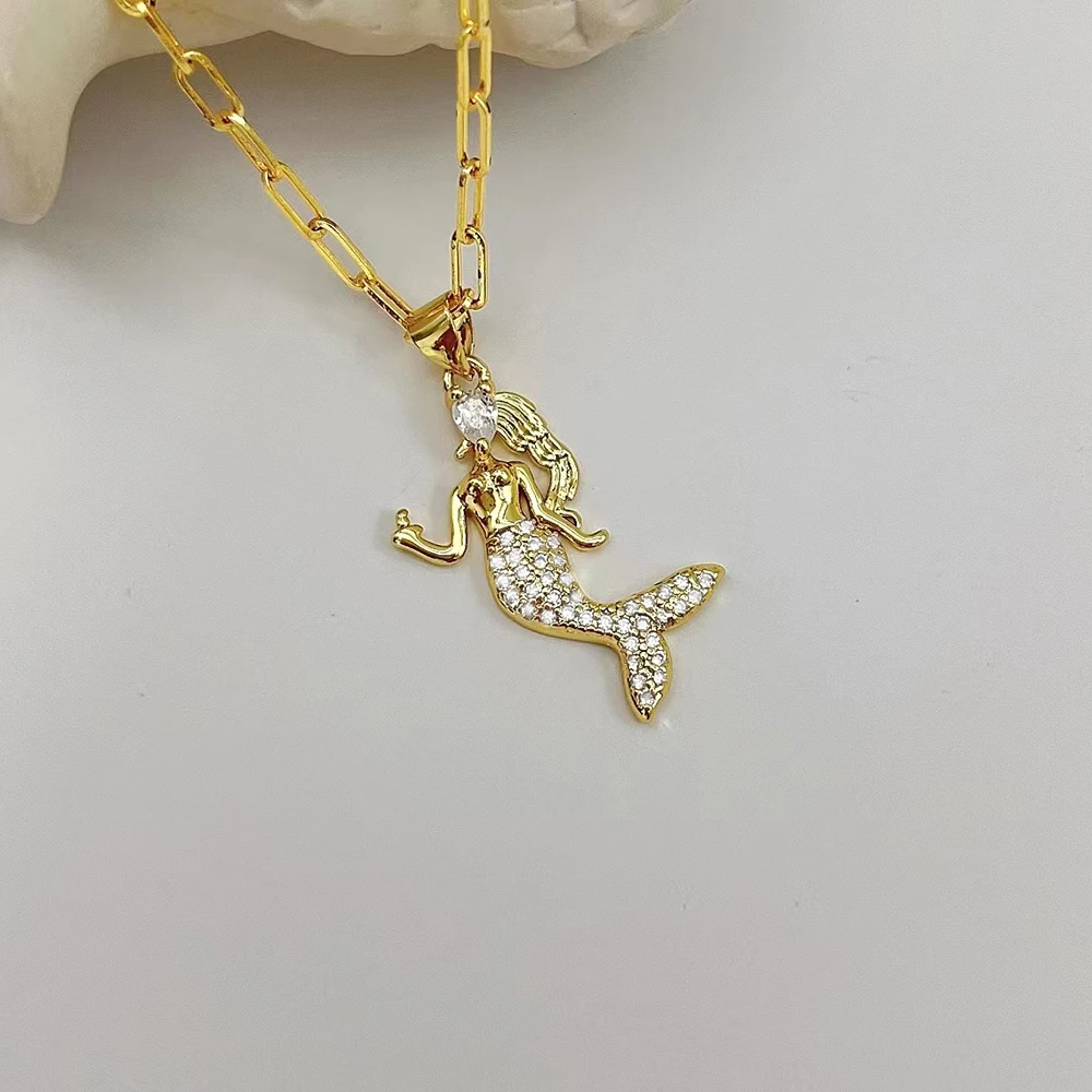 fashion jewelry animal pendant mermaid necklaces for girls