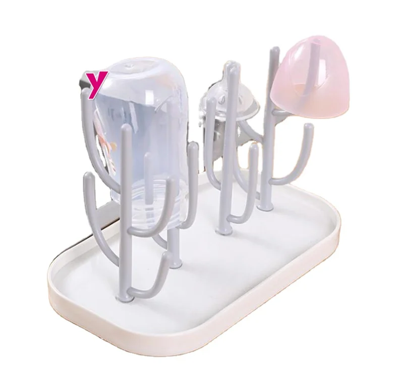 Dry bottle rack/Bottle Drain Stand Plastic Baby / plastic feeding cup milk grass baby bottle drying rack for kitchen