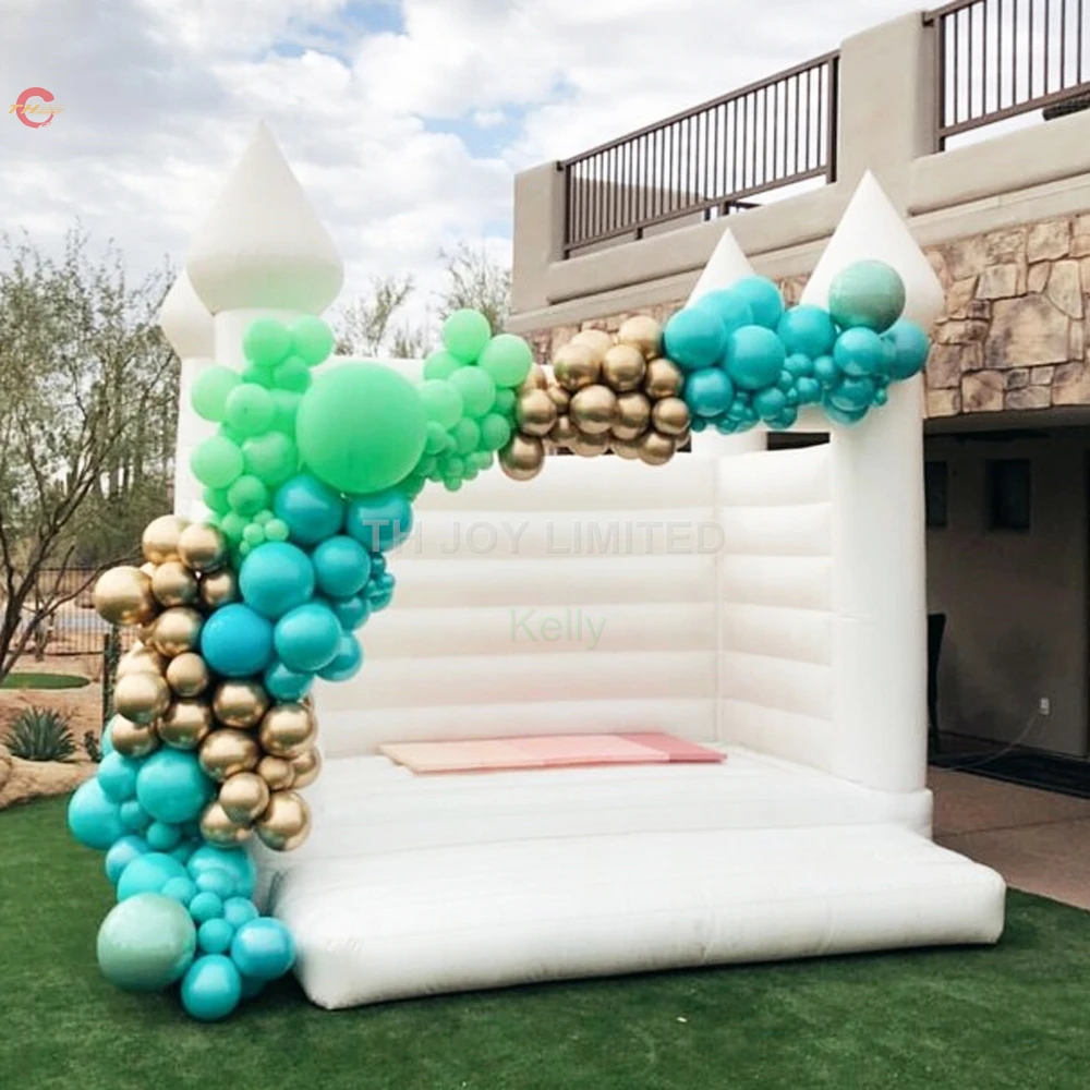 Free Door Delivery Outdoor Games Activities Commercial white Inflatable wedding bouncer bounce house for sale Air Jumper