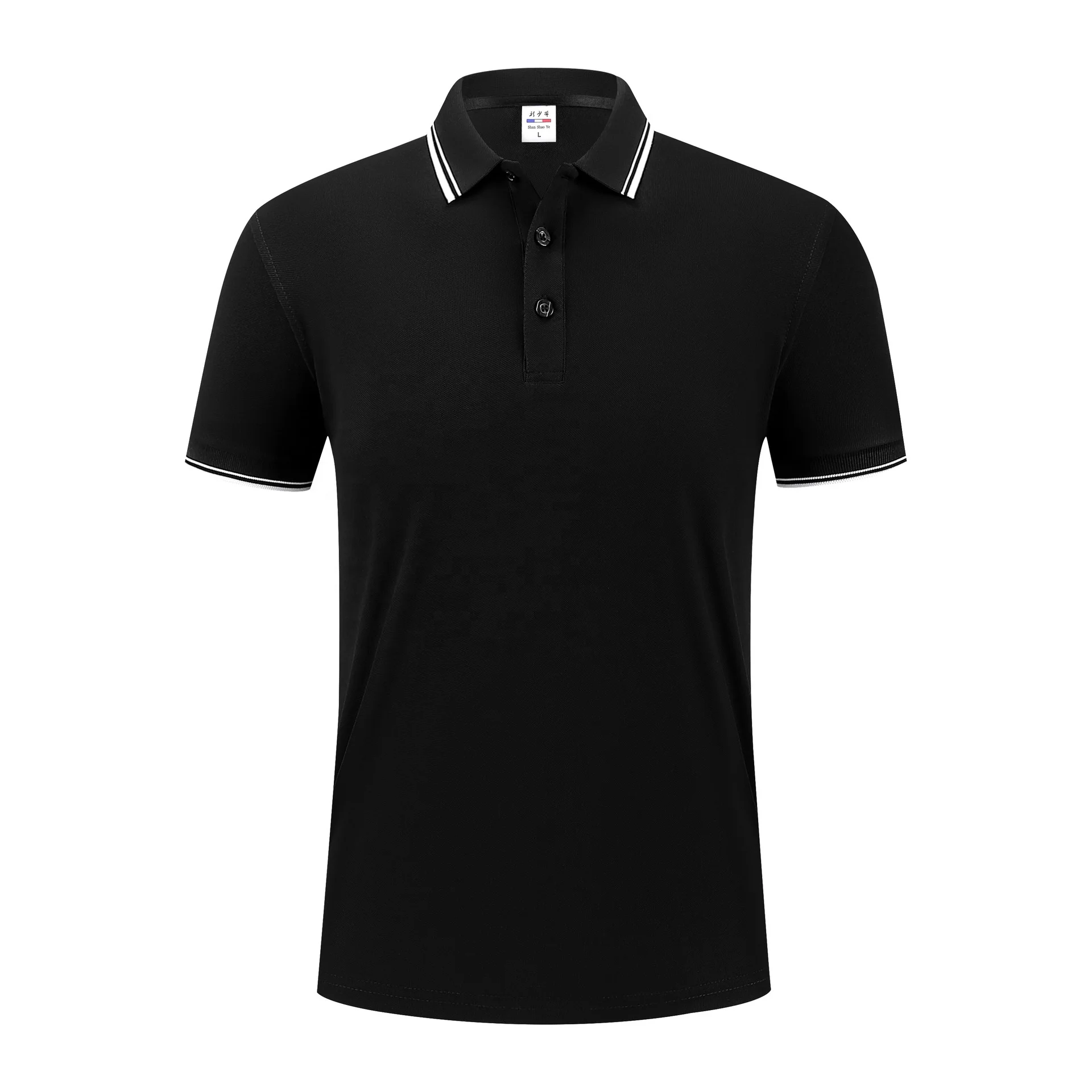 Wholesale Polyester Blank Plain Golf Polo Shirt Uniform Embroidery Custom Logo Lapel Polo Shirt For Men Dropship