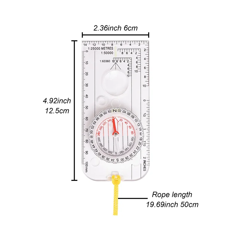 2024 New Type Geilogic Compass Magnetic Compass Transparent compasses For Outdoor and Hiking