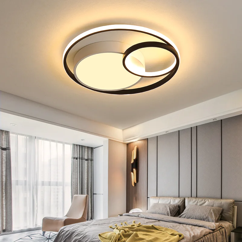 Nordic simple and modern Iron Bedroom study ceiling light with remote control