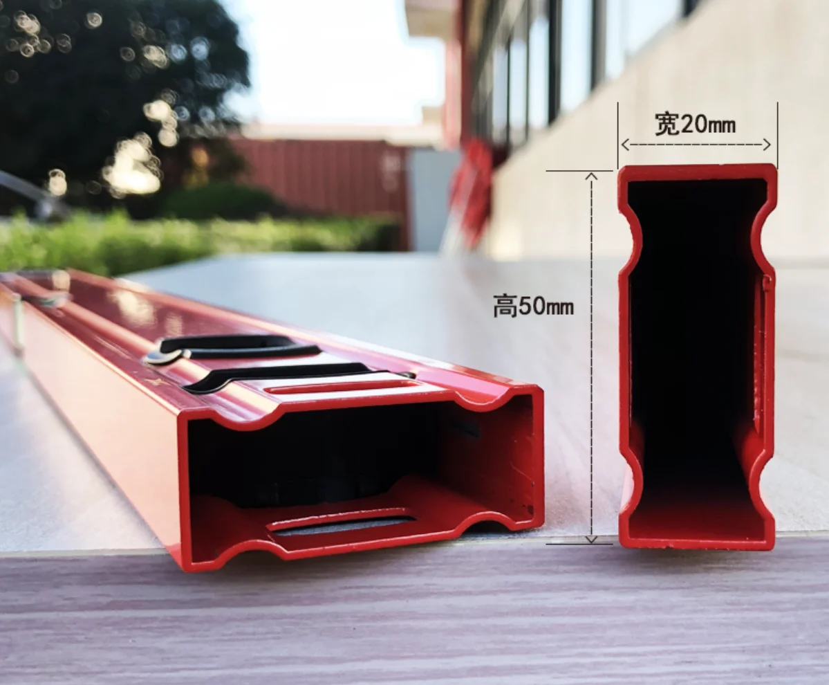 square tube pipe level ruler red 779 20cm-200cm 0.5mm high precision with magnetic spirit level level ruler red