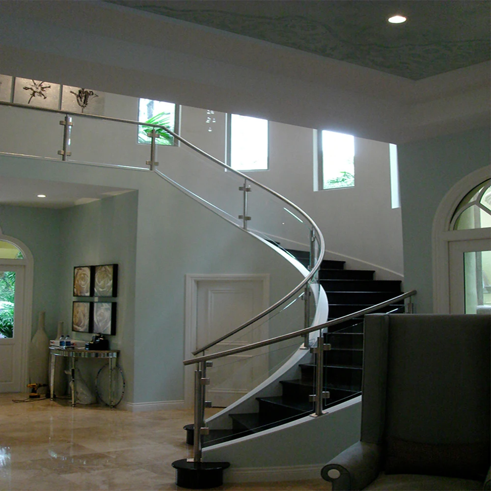 Anti-Hurricane Front Porch Balcony Decking 316 Stainless Steel Post Frameless Glass Railings