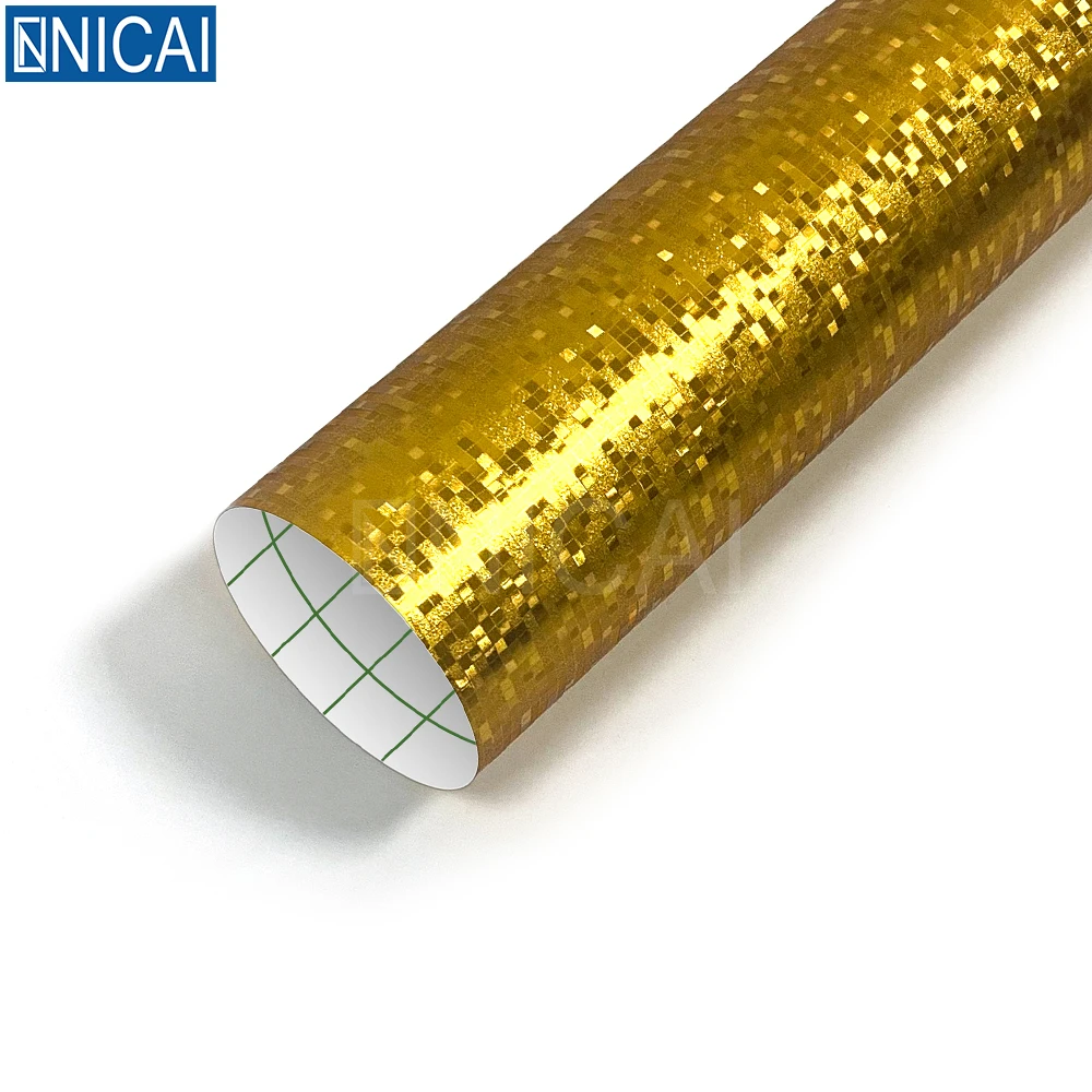 Didaix Industry 3D KJ6303 Gold Armour Mosaic 1.52*30M Car Wrap Vinyl Roll  Carbon Fiber Sticker  Car Vinyl