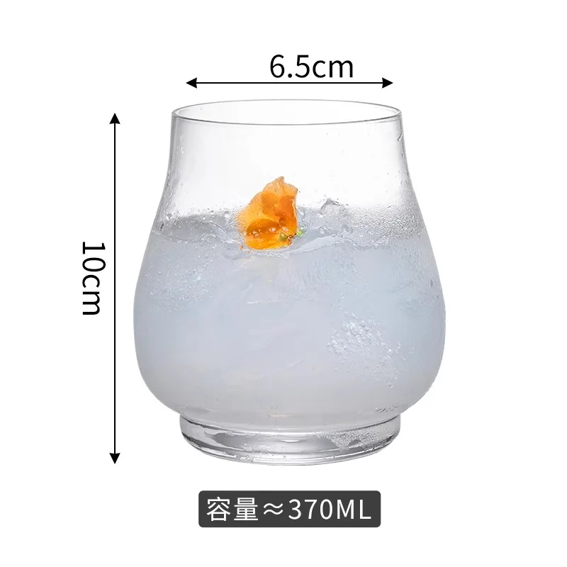 Creative convergent fragrant cocktail glass pot-bellied cold drink juice beer glass Vodka rum snifter whisky glass.