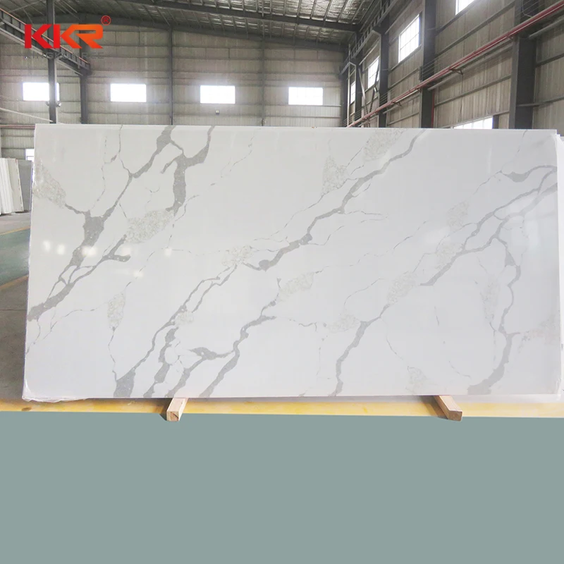 Calacatta White Quartz Artificial Stone Low Slab Price Slabs for