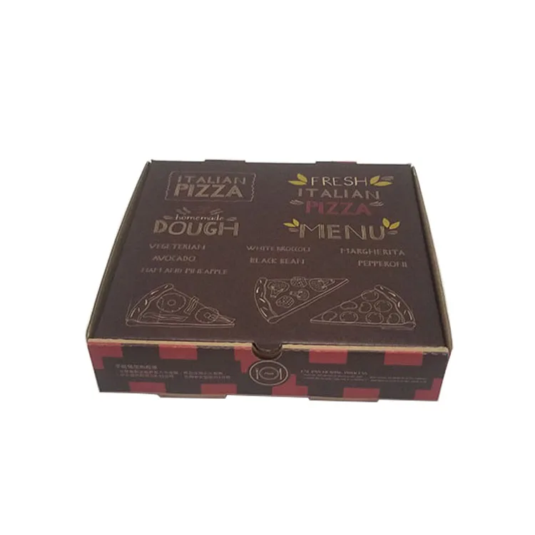 
Take Away custom foldable pizza corrugated paper delivery box 