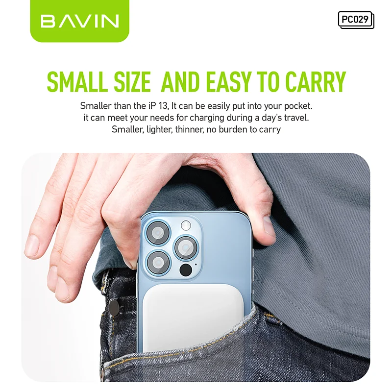 BAVIN PC029 5000mAh Fast Charging Magnet Charger Mini 15W Wireless Magnetic Power Bank For Phone