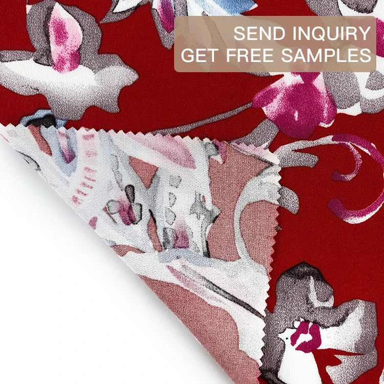 
Hot selling rayon crepe print 100 rayon fabric 