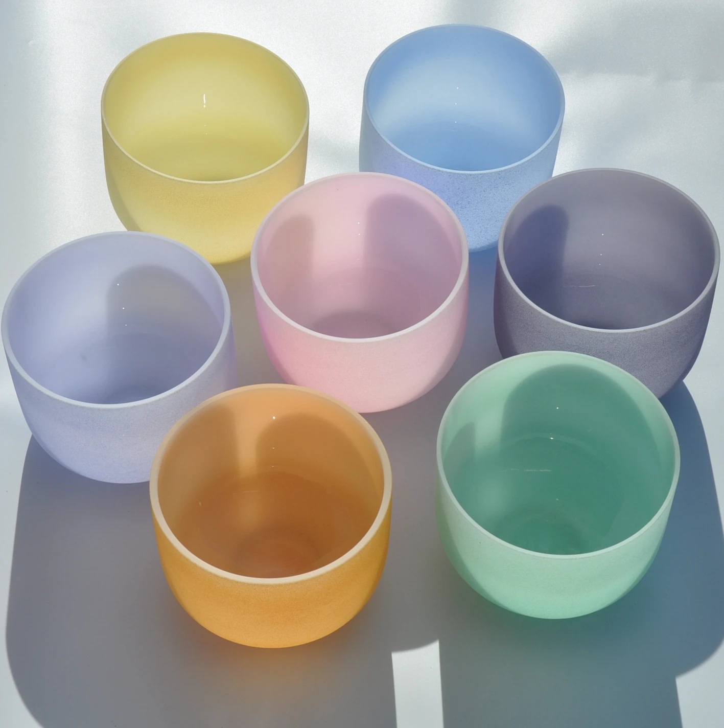Alchemy Chakra Factory wholesale Colored 6-24 inches Crystal Singing Bowls quartz Glass Sound Healing Meditataion Yoga Therapy
