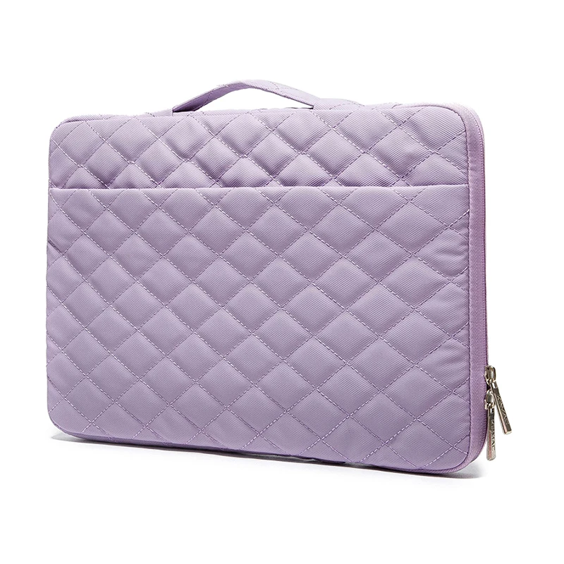 Custom Logo Puffy Laptop Sleeve 13-14 inch Rectangle Quilted Carrying Case Laptop Cover for Women