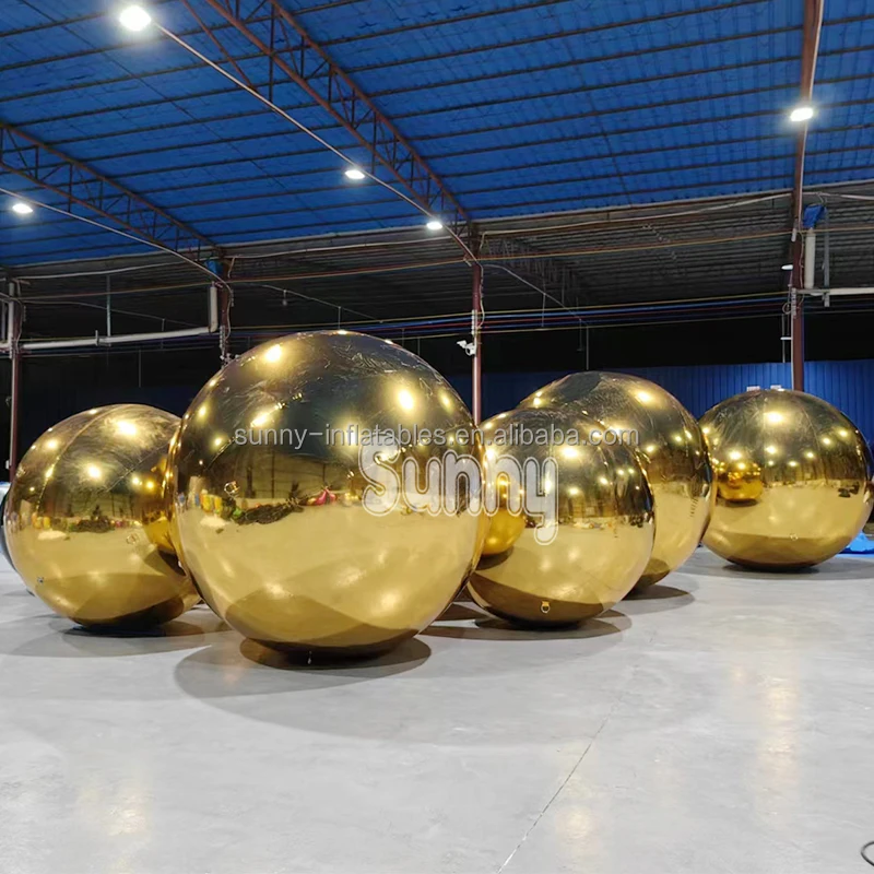 Inflatable Sphere Shiny Inflatable Blue Mirror Ball For Advertising Mirror PVC Inflatable Ball Red Blue Balloon for Promotional