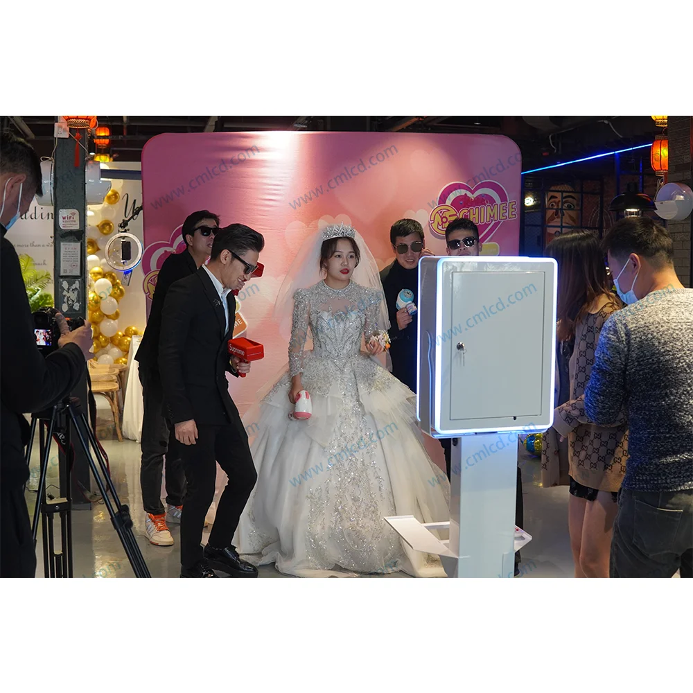 2025 Latest Exclusive13.3 Mirror Photobooth Dslr Photo Booth Machine with Printer Shelf Selfie Photo Booth Machine