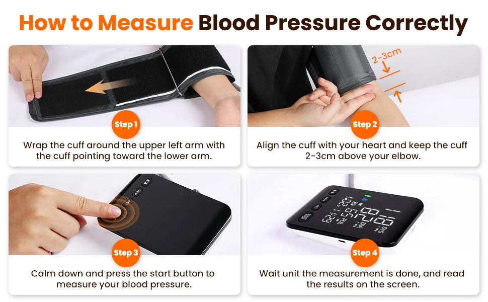 Blood Pressure Monitors for Home use Digital Blood Pressure Machine with Backlit LED Display Upper Arm Blood Pressure Monitor