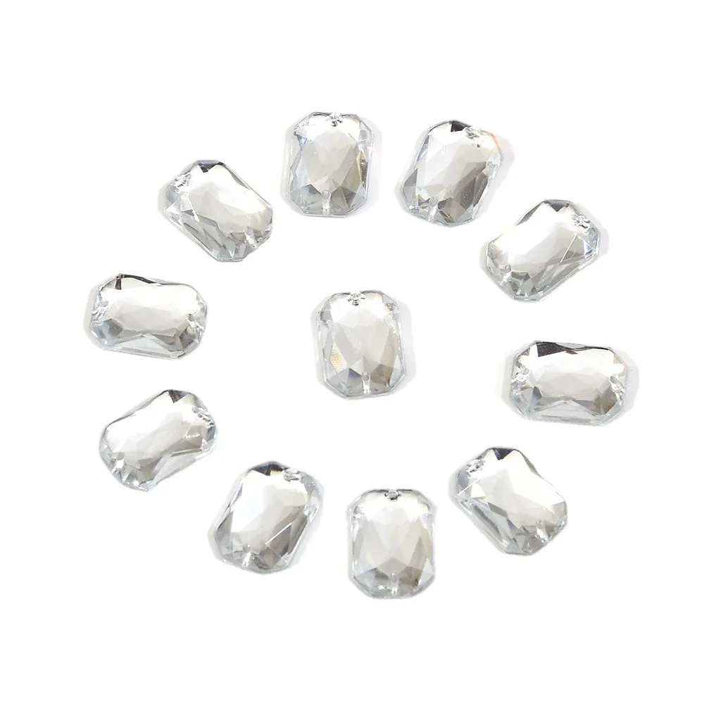 Acrylic rectangular chamfered double hole hand sewn drill rectangular octagonal drill flat bottomed multi angle drill