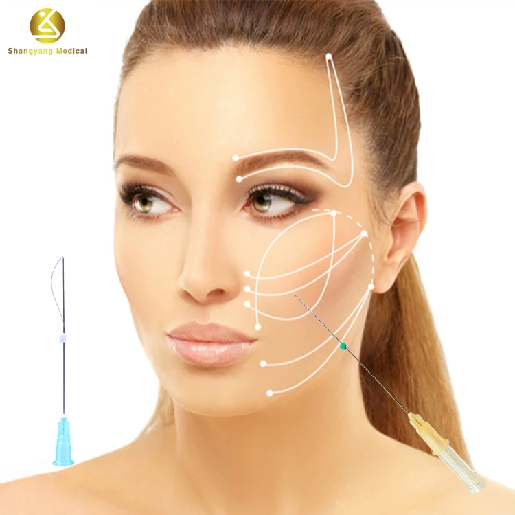 
Korea hot sale Face thread lift face pdo Koreadouble needle pdo threads cog nose eye lips tread lifting 