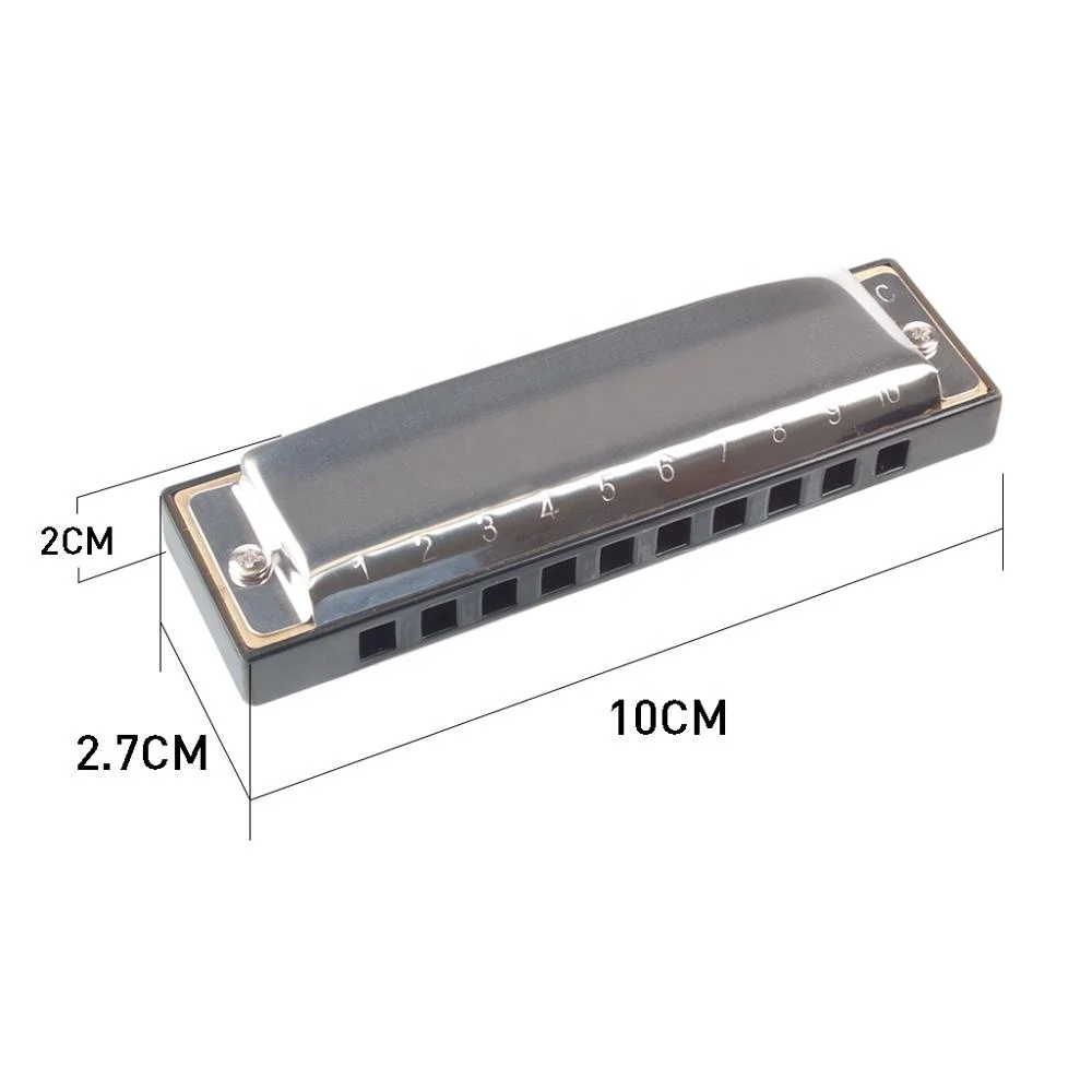 NAOMI Pocket Size Harmonica Blues Harmonica Harp 10 Hole 20 Tone C Key Mouth Organ For Beginner Harmonica Learner Gift