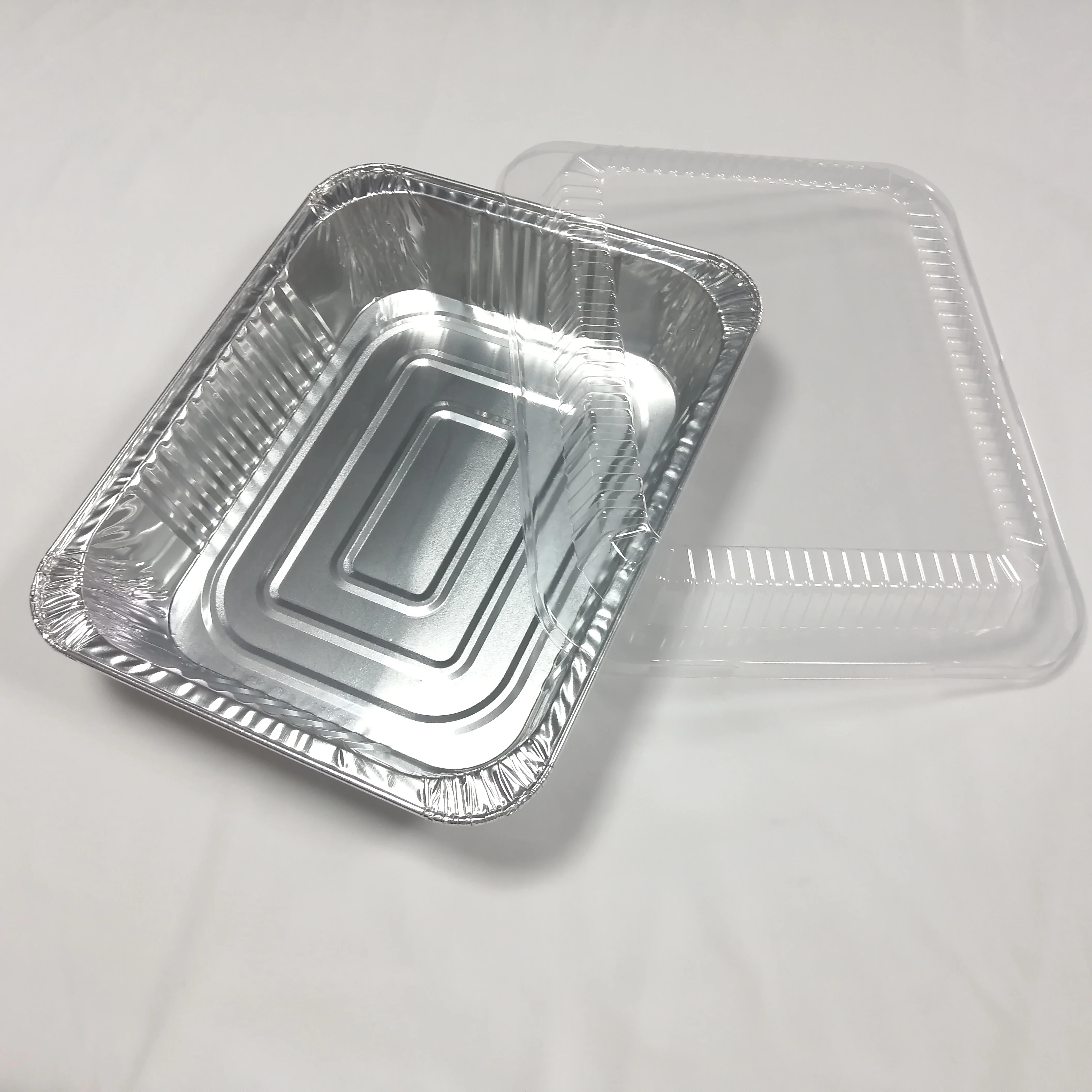 10 pack Professional manufacture disposable half size aluminum foil food containers BBQ trays with clear dome lids