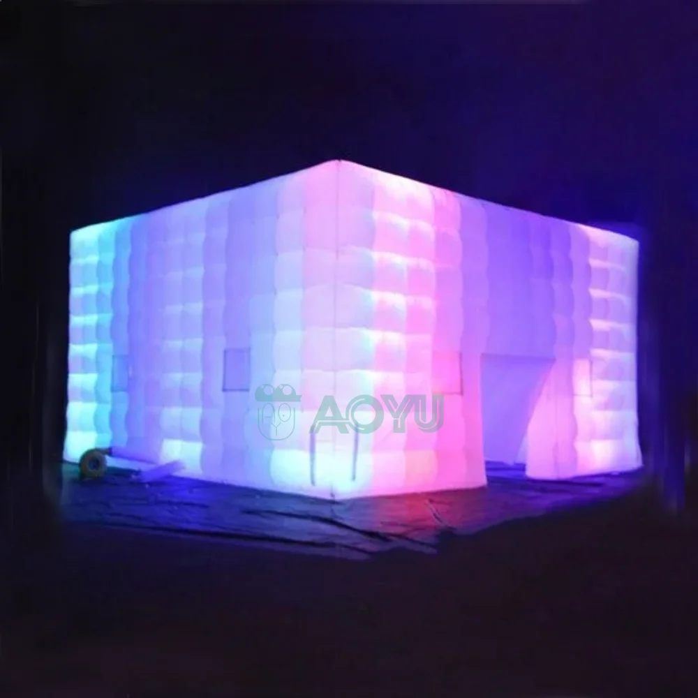 Black Portable Blow Up Night Party Lights For Inflatable White Led Disco Lighting Mobile Cube Nightclub Club Tent