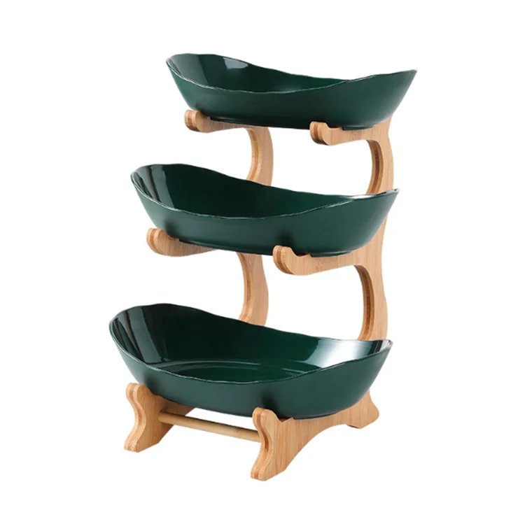 
Compote Snack Plate Light Luxury European-Style Luxury Three Small Delicate Web Celebrity Fruit Bowl 