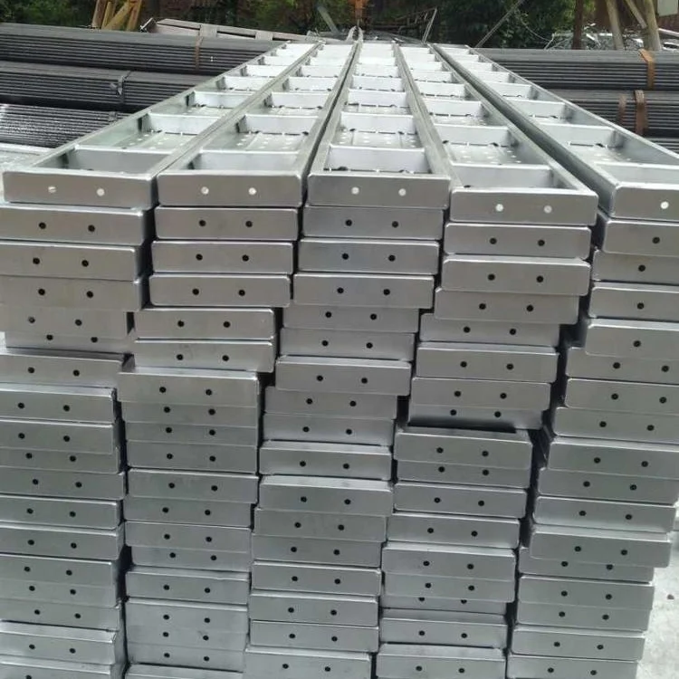 Material Zinc coated scaffolding construction deck  metal plank with hooks manufacture