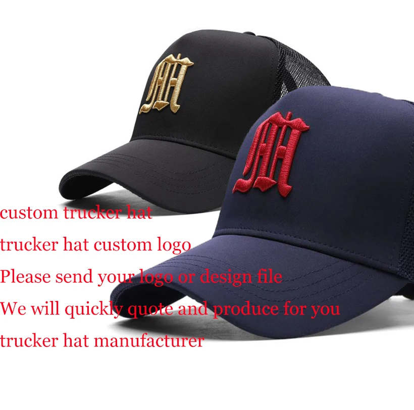 High Quality Wholesale Classic Custom Design Your Own 3d Embroidery Logo 5 Panel Gorras Mesh Trucker Caps Hats Mens