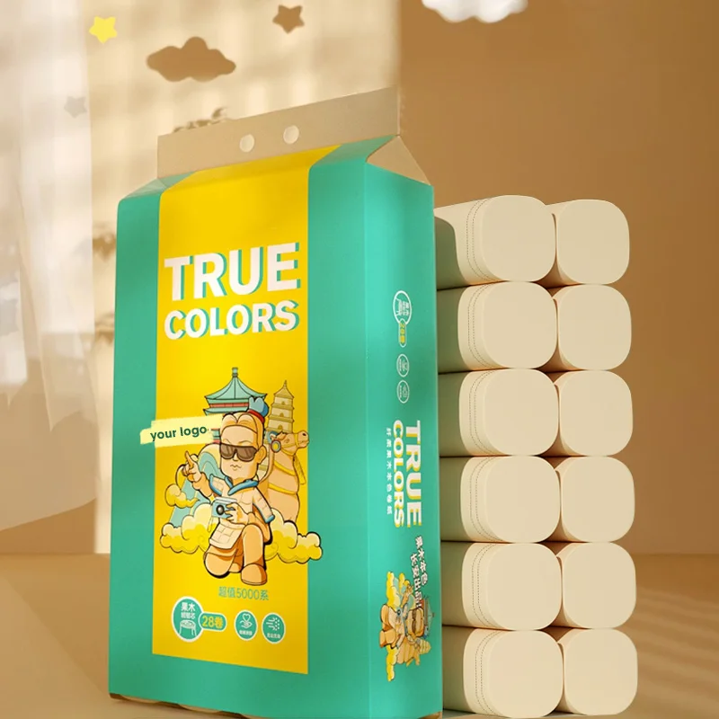 Custom Soft Coreless Biodegradable Commercial Toilet Paper High Quality Roll White Napkin Bathroom Jumbo Roll