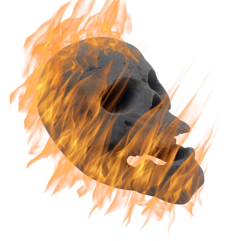 ABLE Ceramic Skull Reusable Fire pit Skull Fire Log Halloween Decor For Party Fire Pit BBQ Bonfire Campfire Or Gas Fireplace