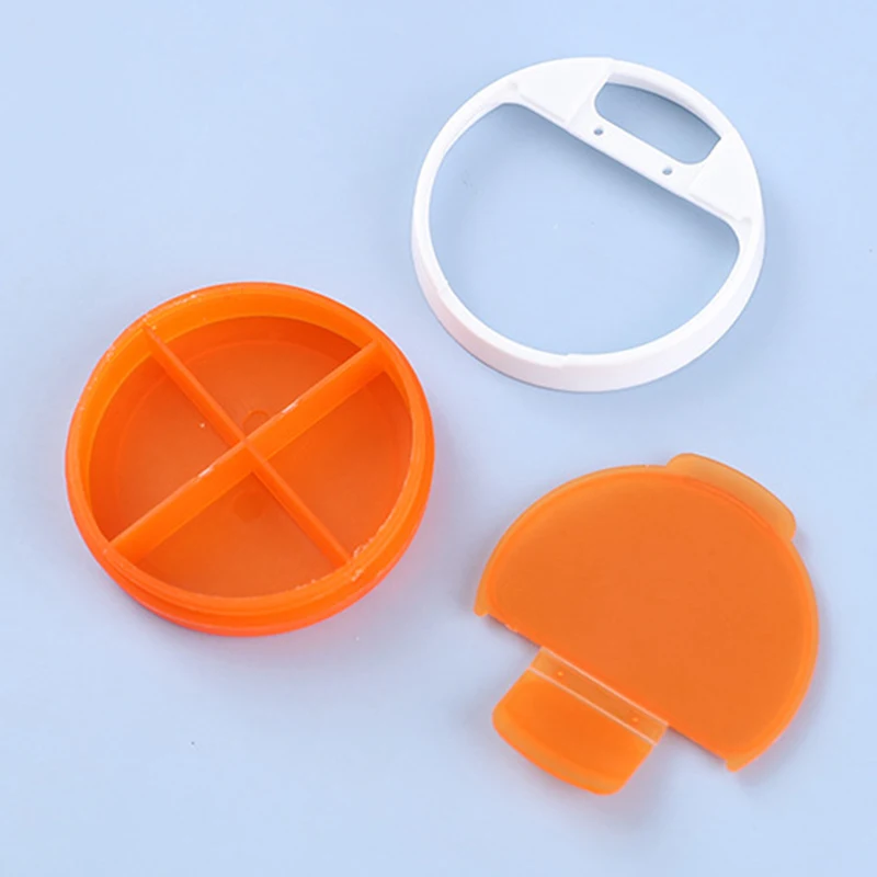 wholesale customize red orange green blue white Mini Round Plastic Container Box with 4 Compartments  Travel
