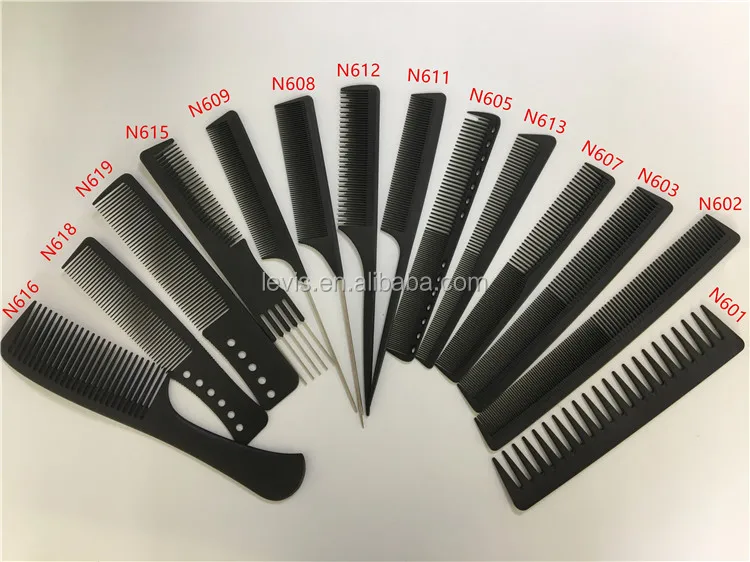 Hot sale cutting hair used in salon professional antistatic plastic hair combs wholesale black and colorful