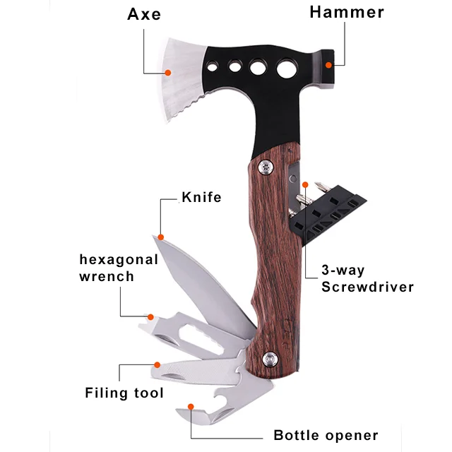 
2020 Hot Sale Camping Tool Multi Function Axe Multitool For Outdoor Survival Use 