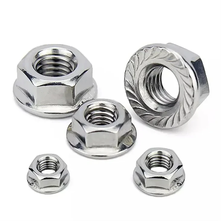 Stainless Steel Hexagonal Anti-Slip Padded Nut Flower Tooth Din6923 Flange Nut
