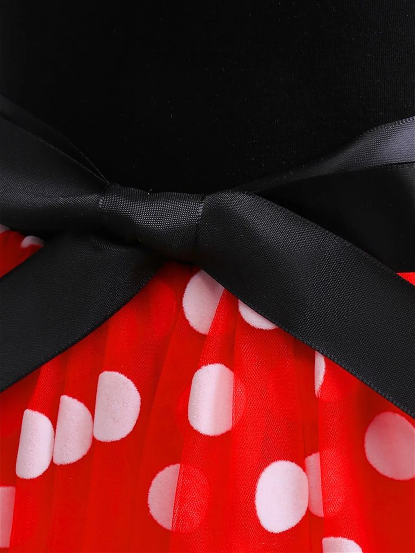 Cartoon Kids Short Sleeve Polka Dot Princess Dress 1-8Y Party Baby Girls Clothes Cosplay Costumes