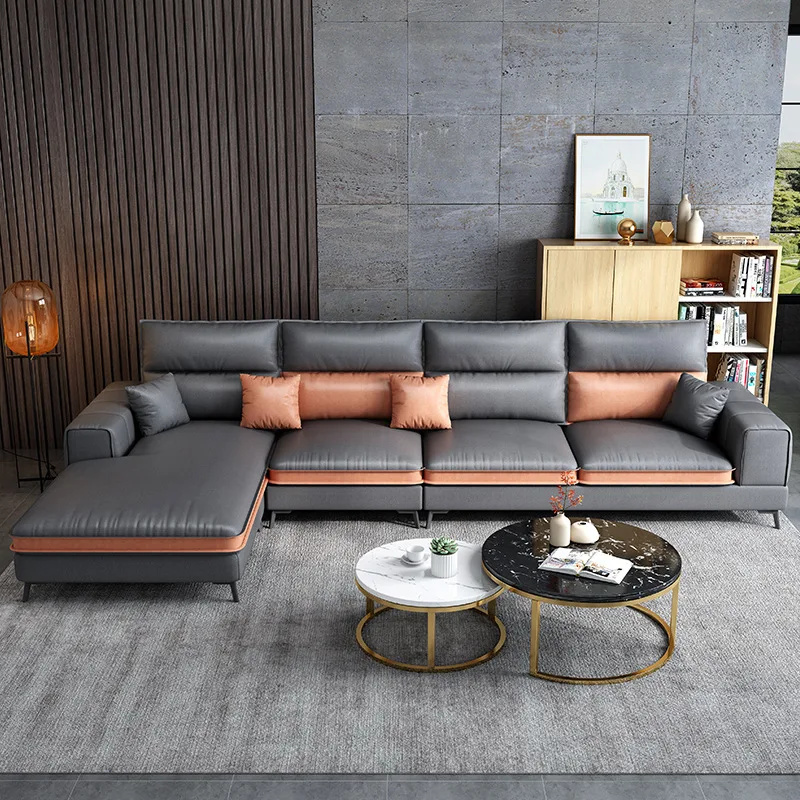 Fabric sofa combination living room renovation simple modern corner sofa small apartment home sofa