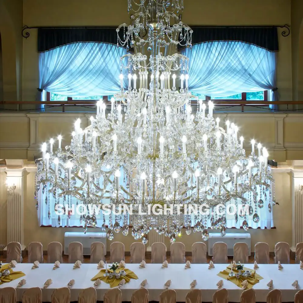 Maria Teresa modern candle silver iron arms crystals chandelier living room luxury hotel decoration baccarat pendant lights