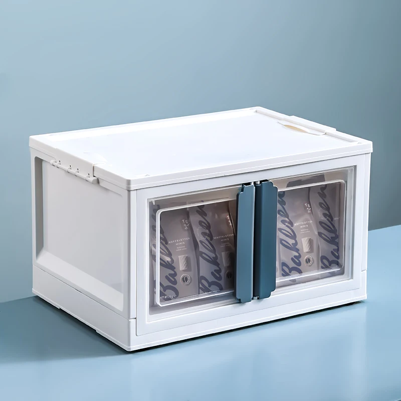 Household Organizer Bin Bedroom Modern Plastic Collapsible Visual Clothes book Storage Box Kids Toy Foldable container With lid