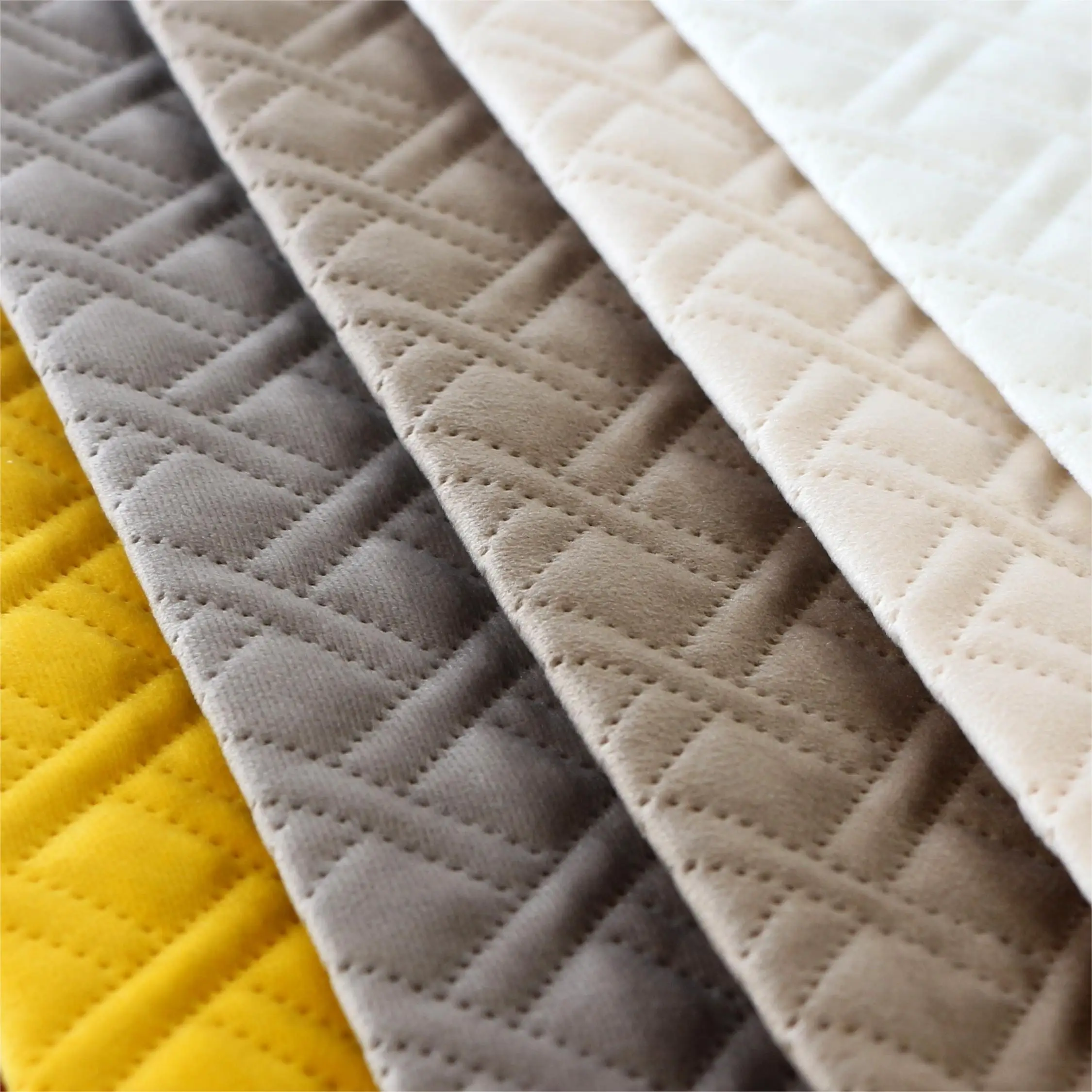100% polyester high quality  holland velvet quilted sofa fabric pillow fabric for mattress