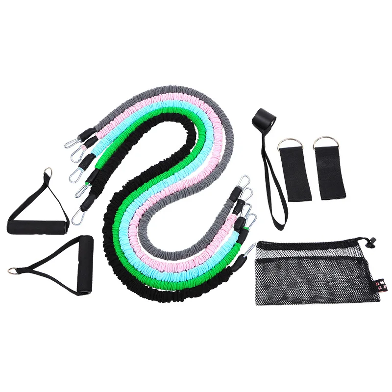 v1032 Natural Rubber Chest Expander Elastic Tube Set Fitness Resistance Band Latex Ring Tension Sheet Belt