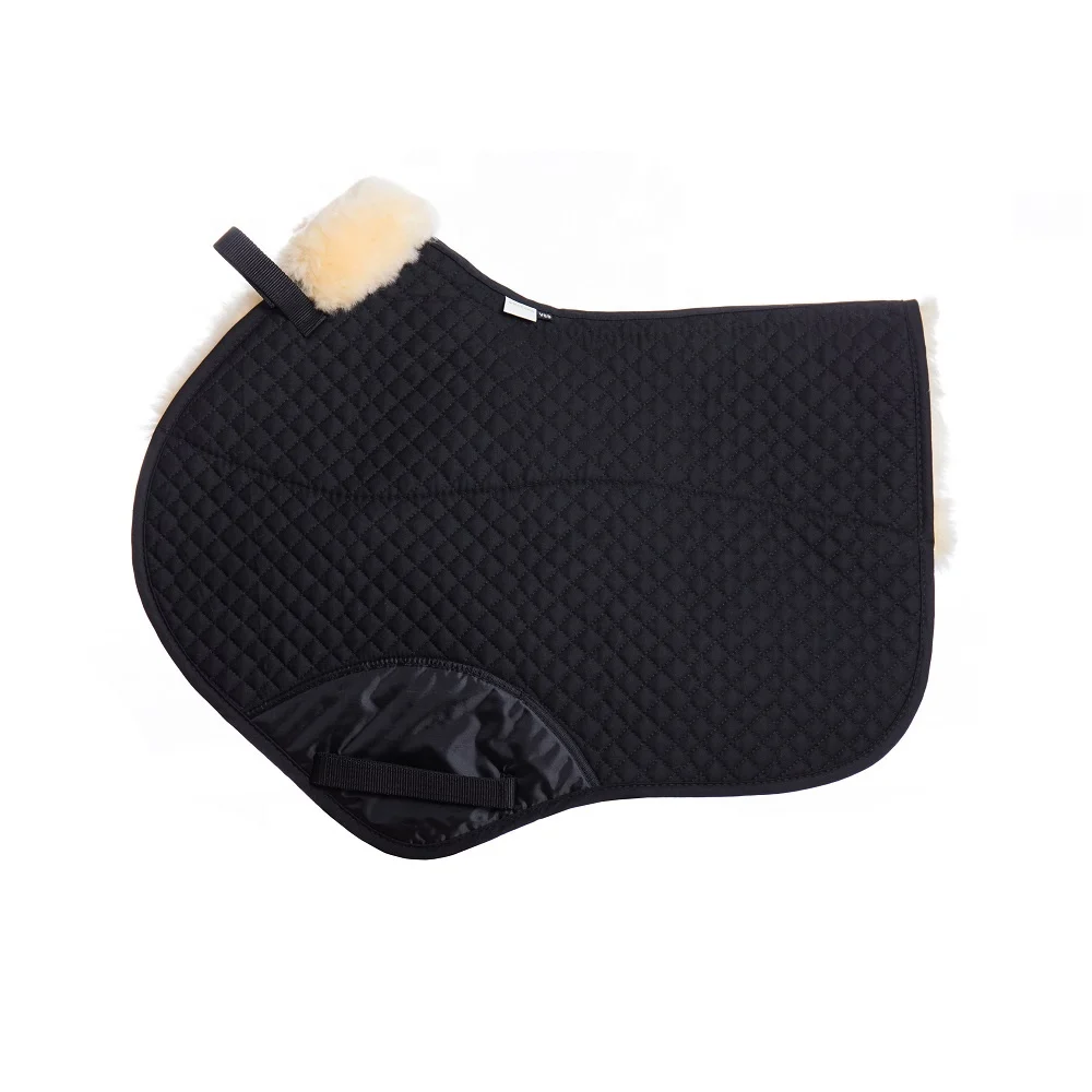 Australian Sheepskin Horse Saddle Pad Black Fleece Numnah Best Selling Wholesale Saddle Pad