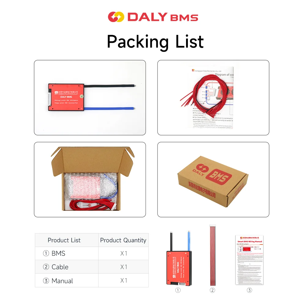 Daly 3.2v 4S bms 10a 20a 30a 40a 50a 60a e bike electric scooter Lifepo4 Lithium Battery 12v bms 4s 15a