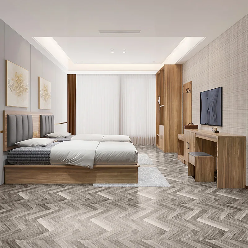 Foshan manufacturer Queen Size Bed Hotel Furniture Bedroom Luxury Hotel Beds King Size Bed Frame Double Size Modern