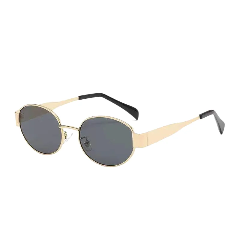 new casual fashion oval frame sunglasses Europe and the United States trend personality street photo
