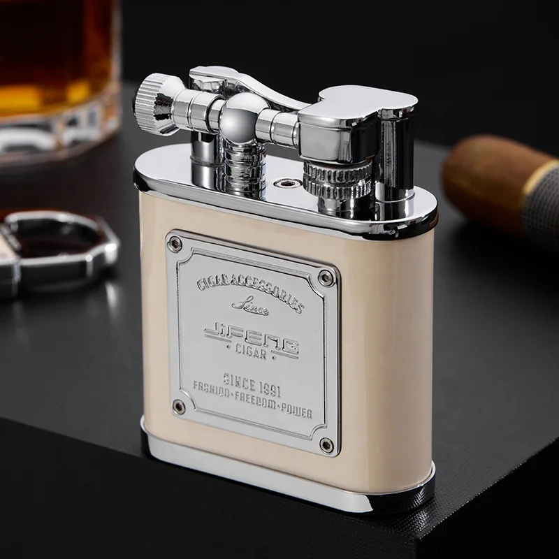 JIFENG JF-110 French elegant style beautiful color big size table torch lighter for cigar shop and business gift cigar lover