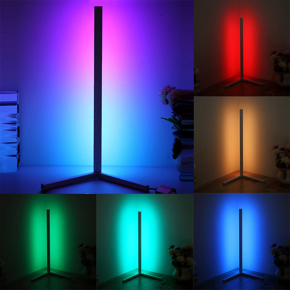 12 Вт RGB/RGBW волшебное изменение цвета ИК-пульт дистанционного управления с помощью приложения на телефоне МФУ Смарт угловая светодиодная Напольная Лампа для якорь в прямом