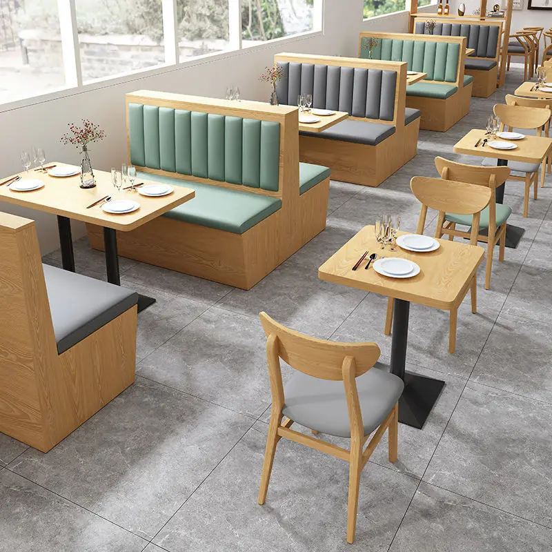 Foshan factory solid wood restaurant furniture soft bag back seat cushion dining table chair set modern simple furniture