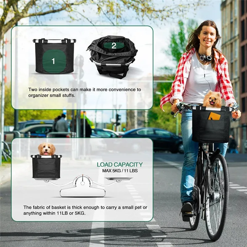 Pet Carrier Bike Basket Bicycle Basket Bag Pet Backpack for Straptravel with Your Pet Safety 10 Pieces Support CN;ZHE PC-024
