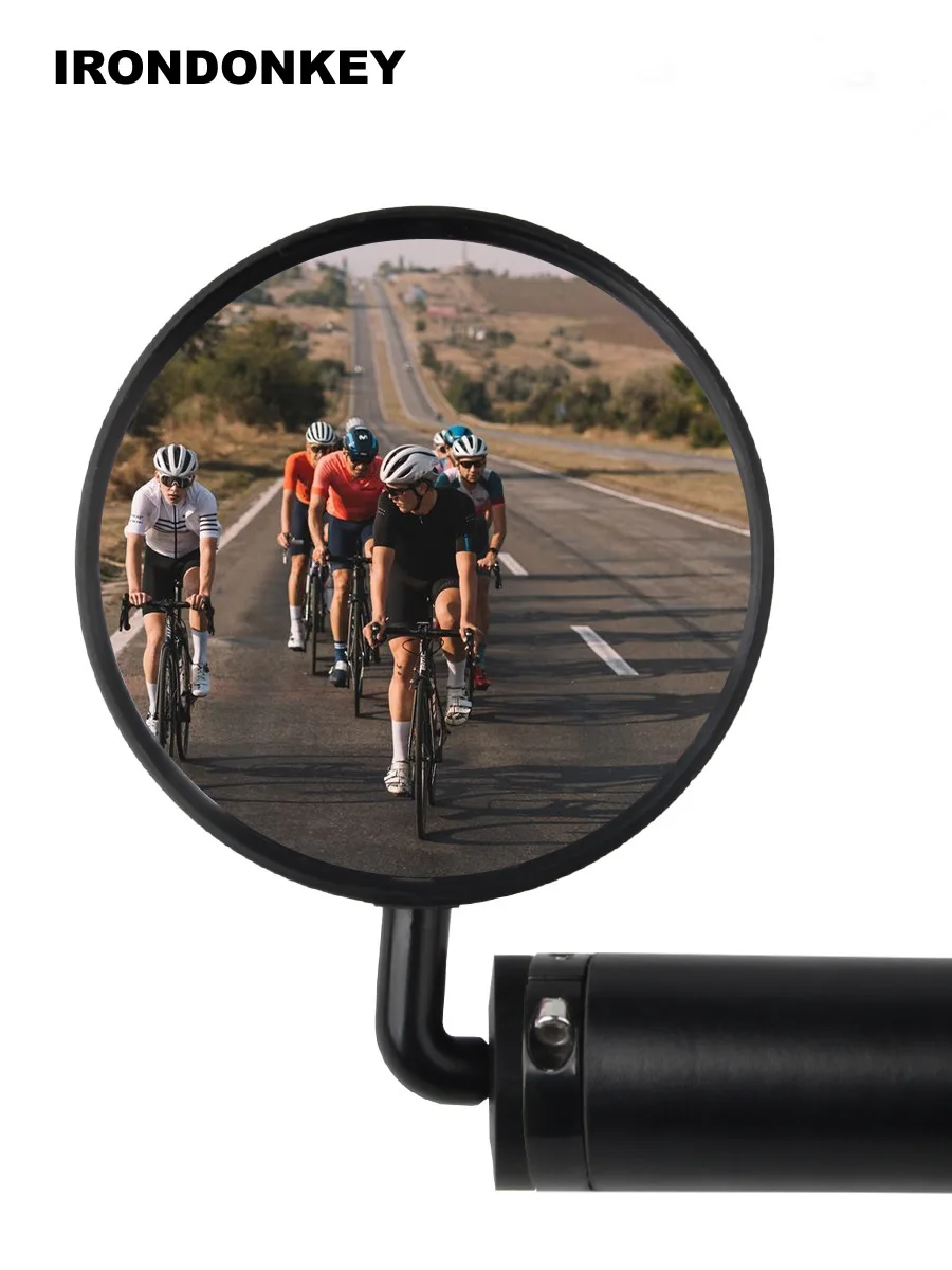 IRONDONKEY Bicycle Mirror Clog 360 Degree Rotation Reflective for Road Bikes Adjustable Rearview Accessories