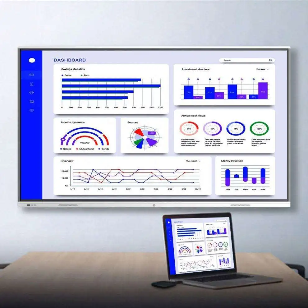 T-B255I High Quality Super Slim Led 4K Smart Touch Board 55 65 Inch Digital Notice Board For School