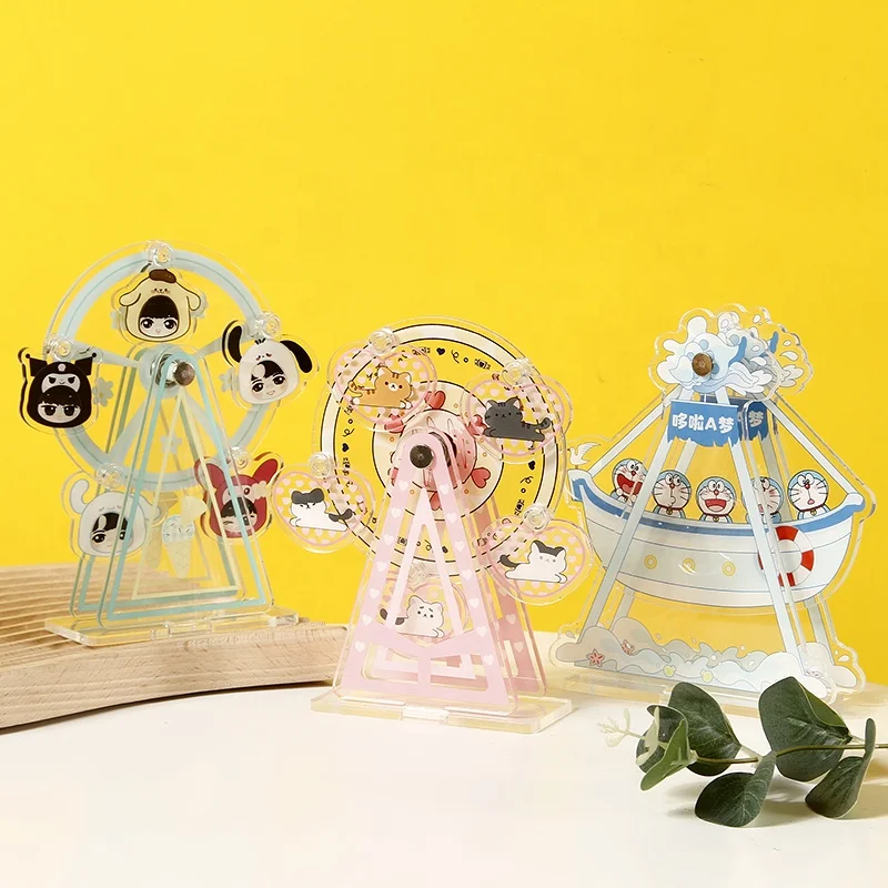Free Custom Laser Cut Acrylic Standee Ferris Wheel Anime Figure Plastic Stand Wholesale Spinning Stand Display